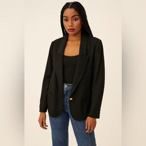 Sonia Rykiel Paris‎ Vintage Black Single Breasted Blazer Sz. 42 (US10)